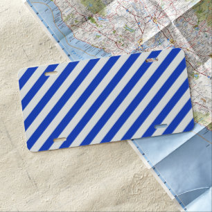 Royal Blue Combination Stripes by Shirley Taylor License Plate