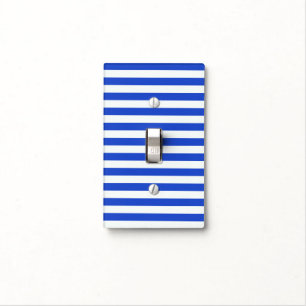 Royal Blue Combination Stripes by Shirley Taylor Light Switch Cover