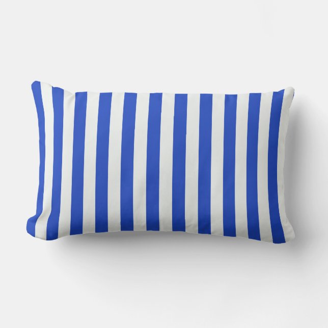 Royal Blue Combination Stripes by Shirley Taylor Lumbar Pillow (Front)