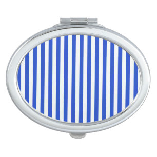Royal Blue Combination Stripes by Shirley Taylor Mirror For Makeup