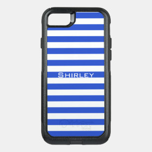 Royal Blue Combination Stripes by Shirley Taylor OtterBox Commuter iPhone SE/8/7 Case