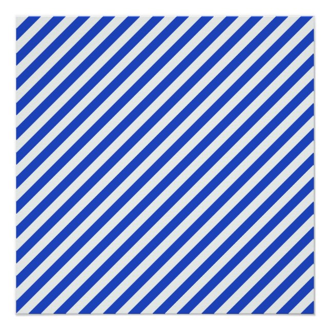 Royal Blue Combination Stripes by Shirley Taylor Poster (Front)
