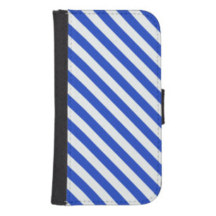 Royal Blue Combination Stripes by Shirley Taylor Galaxy S4 Wallet Case