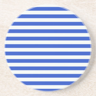 Royal Blue Combination Stripes by Shirley Taylor Sandstone Coaster