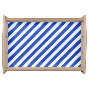 Royal Blue Combination Stripes by Shirley Taylor Serving Tray