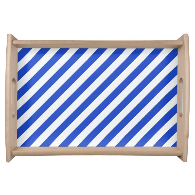 Royal Blue Combination Stripes by Shirley Taylor Serving Tray (Front)