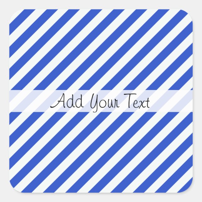 Royal Blue Combination Stripes by Shirley Taylor Square Sticker (Front)