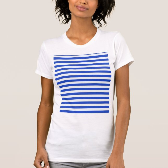 Royal Blue Combination Stripes by Shirley Taylor T-Shirt (Front)