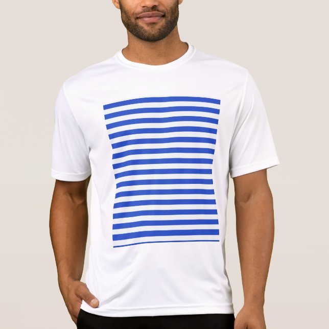 Royal Blue Combination Stripes by Shirley Taylor T-Shirt (Front)