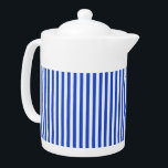 Royal Blue Combination Stripes by Shirley Taylor Teapot<br><div class="desc">Royal blue combination stripes teapot. Click on the customize button to add your text. Image can be rotated or re-sized. Images Copyright © Shirley Taylor. All Rights Reserved.</div>
