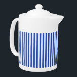 Royal Blue Combination Stripes by Shirley Taylor Teapot<br><div class="desc">Royal blue combination stripes teapot. Click on the customize button to add your text. Image can be rotated or re-sized. Images Copyright © Shirley Taylor. All Rights Reserved.</div>
