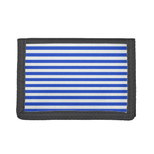 Royal Blue Combination Stripes by Shirley Taylor Trifold Wallet