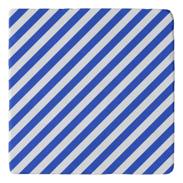 Royal Blue Combination Stripes by Shirley Taylor Trivet (Front)
