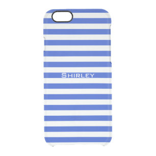 Royal Blue Combination Stripes by Shirley Taylor Clear iPhone 6/6S Case