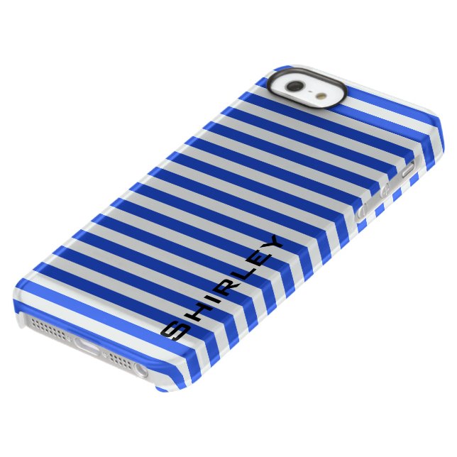Royal Blue Combination Stripes by Shirley Taylor Uncommon iPhone Case (Bottom)