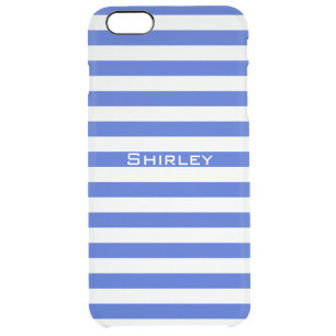 Royal Blue Combination Stripes by Shirley Taylor Clear iPhone 6 Plus Case