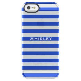 Royal Blue Combination Stripes by Shirley Taylor Clear iPhone SE/5/5s Case