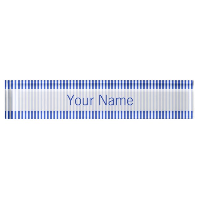 Royal Blue Combination Stripes Name Plate (Front)