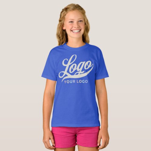 Royal Blue Company Logo Swag Business Kids Girls T_Shirt