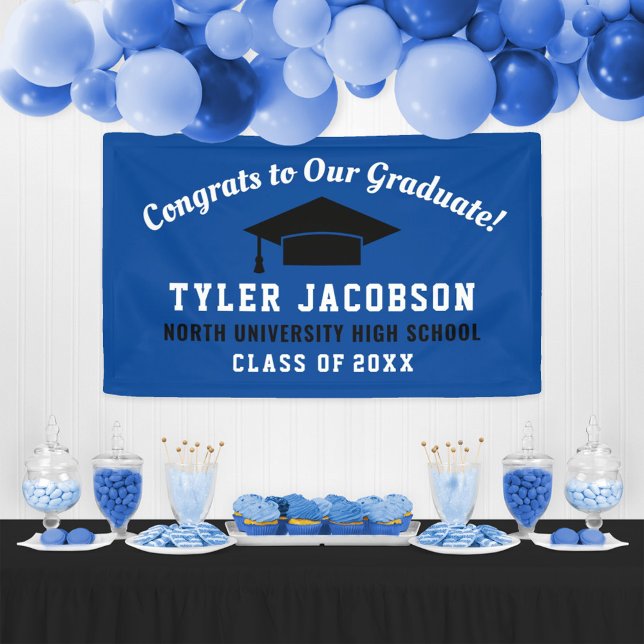 Royal Blue Congrats to Our Graduate Banner (Creator Uploaded)