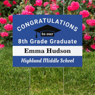 Royal Blue Congratulations 8th Grade Graduate Sign