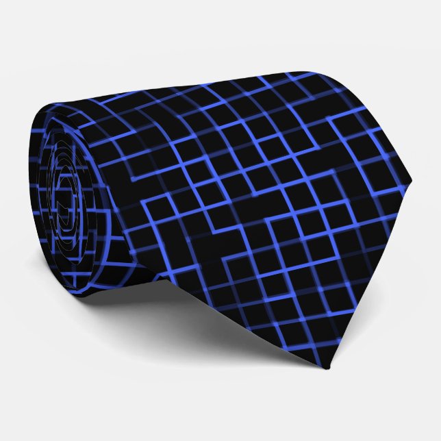 Royal Blue - Cool Casual Irregular Pattern Neck Tie (Rolled)