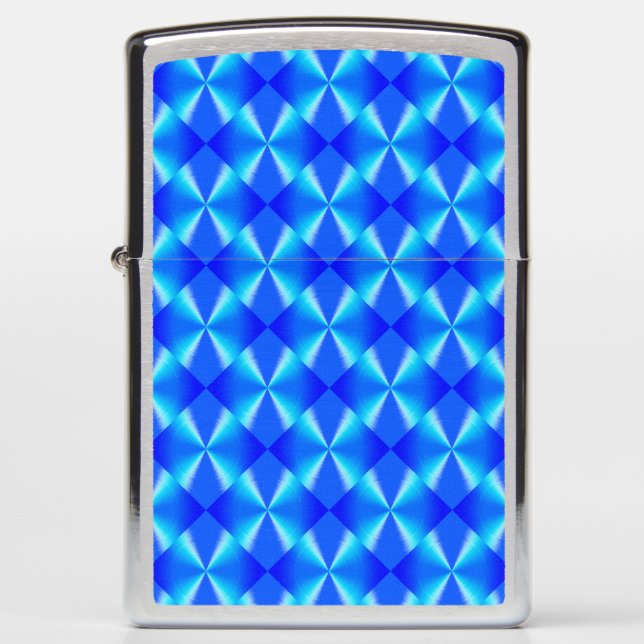 Royal Blue COOL Diamond Pattern Zippo Lighter (Front)