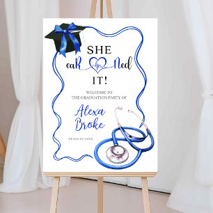 Royal Blue Coquette Nurse Graduation Welcome Sign