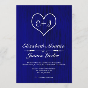 Royal Blue Country Wedding Invitations