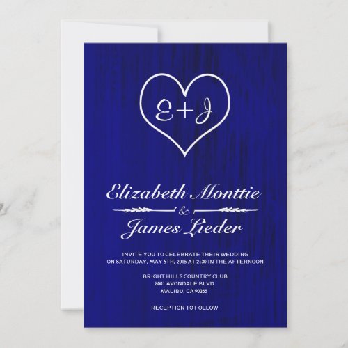 Royal Blue Country Wedding Invitations