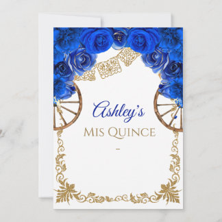 Royal Blue Cowboy Quinceañera Invitation, 15 Años Invitation