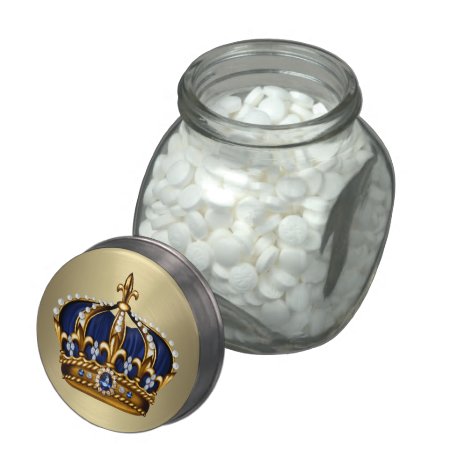 Royal Blue Crown Prince Baby Shower Candy Jar