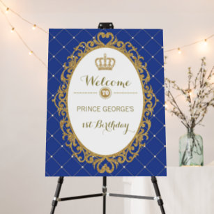 Crown Prince Chocolate Wrapper Royal Blue Gold 1st Birthday 