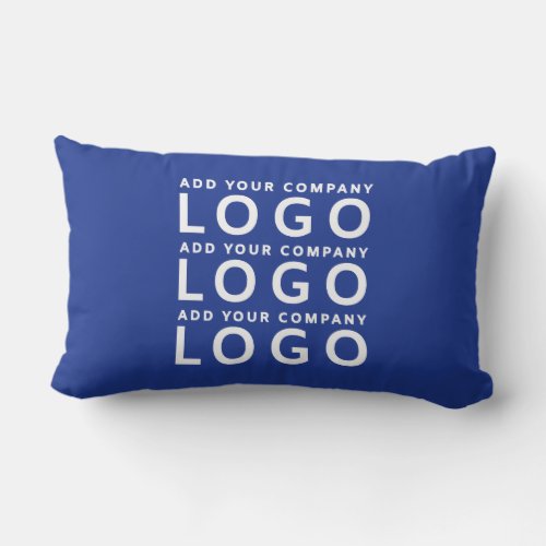 Royal Blue Custom Company Logo Business Branding Lumbar Pillow