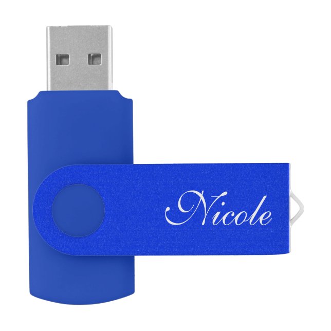ROYAL BLUE Customized Name Flash Drive (Opened)