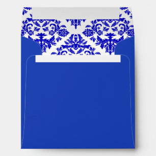 Royal Blue Damask Envelope
