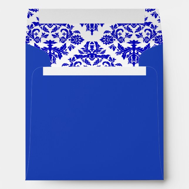 Royal Blue Damask Envelope (Back (Bottom))