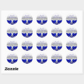 Royal Blue Damask & Pearl Bow Quinceanera Sticker (Sheet)