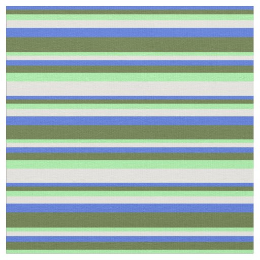 Royal Blue, Dark Olive Green, Green & Light Yellow Fabric