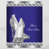 Royal Blue Diamond Glitter High Heel Shoe (Front)