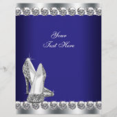 Royal Blue Diamond Glitter High Heel Shoe (Back)