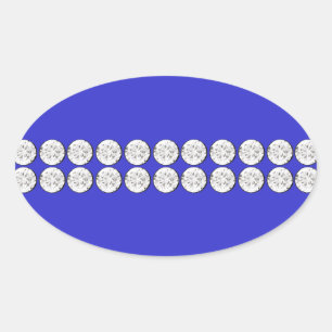 Royal Blue Diamond Oval Sticker