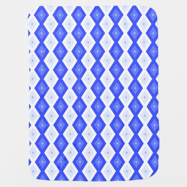 Royal blue diamond pattern baby blanket (Front)