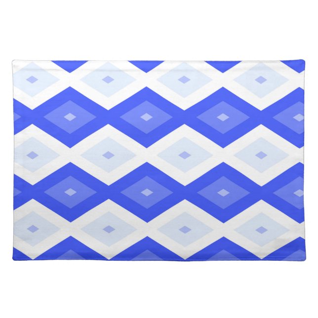 Royal blue diamond pattern cloth placemat (Front)