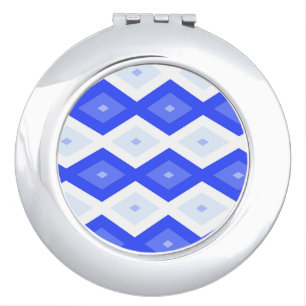 Royal blue diamond pattern compact mirror