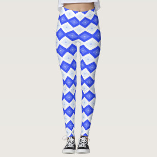 Royal blue diamond pattern leggings