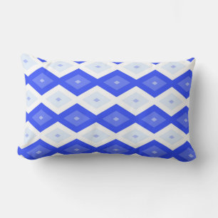 Royal blue diamond pattern lumbar pillow