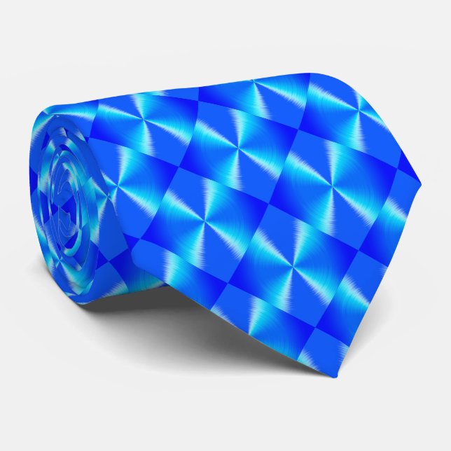 Royal Blue Diamond Pattern Neck Tie (Rolled)