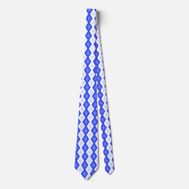 Royal blue diamond pattern neck tie (Front)