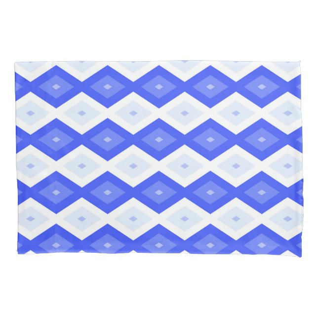 Royal blue diamond pattern pillow case (Front)